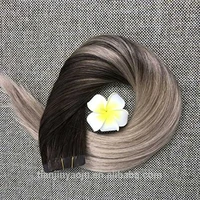 

Aliexpress Glue in Human Hair Extensions Ombre Balayage Color #4 Fading to #18 Ash Blonde Skin Weft 50g 20 Pcs Per Package