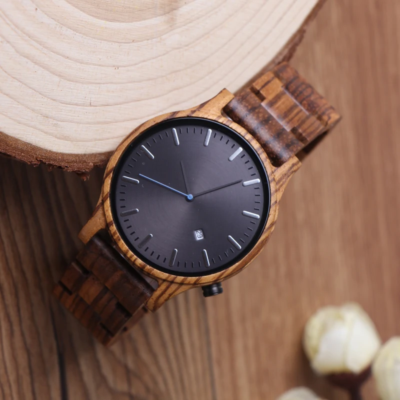 

New fob packaging manufacture water resist japan mov woden quartz watch customizable for chinese shenzen recycled wrist watch, Zebra