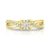 OEM/ODM Tradition Round Diamond White Gold Plated Cluster Swirl Ring For Wedding