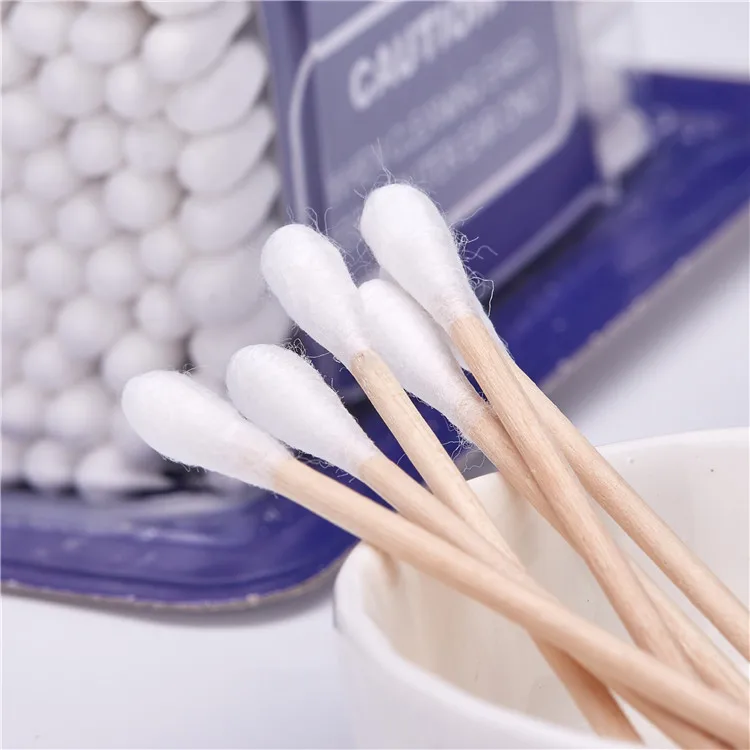 400pcs Bamboo Wooden Stick Pure Japanese Cotton Swab Medical Cotton Bud