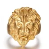 Fashion gold plated stainless steel skull ring men's ring