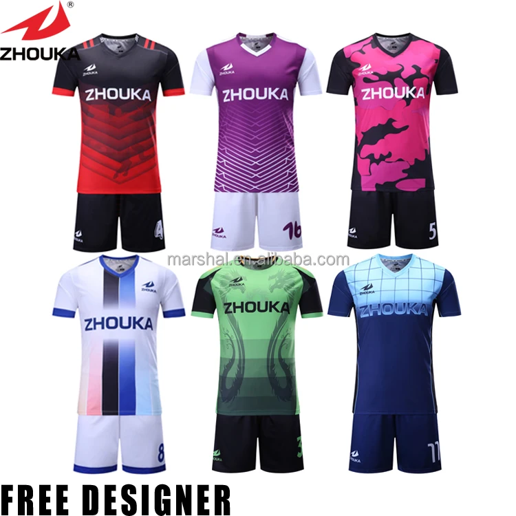 

Free Printing Logo Soccer Team Wear Cheap Custom Sports Jersey New Model Latest Football Jersey Designs Soccer Uniform