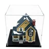 Custom Acrylic Display Box Clear Square Case With Solid Black Acrylic Base