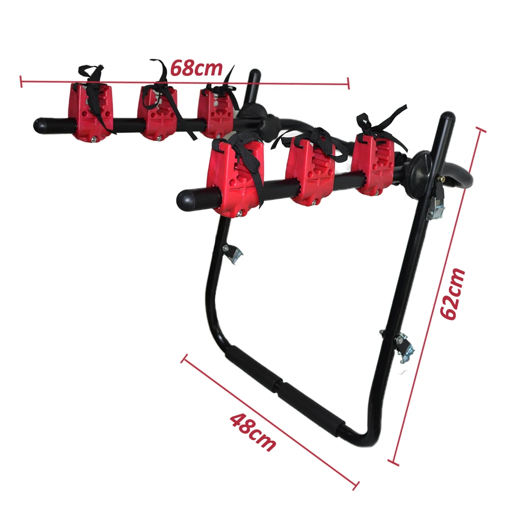 

New 3 Bicycle Bike Rack Mount Carrier Car Truck SUV bicycle stand for car, Red and black