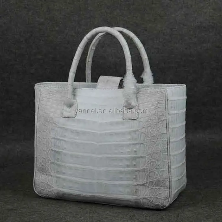 white crocodile handbag