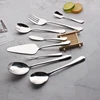 High quality flatware stainless steel serving spoons forks rice spoon kitchen cake tools restaurant cutlery set