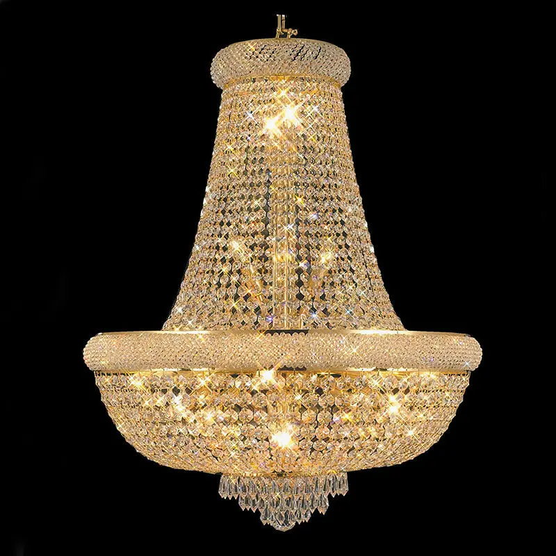 

French gold K9 crystal luxury restaurant chandelier dinning room decoration