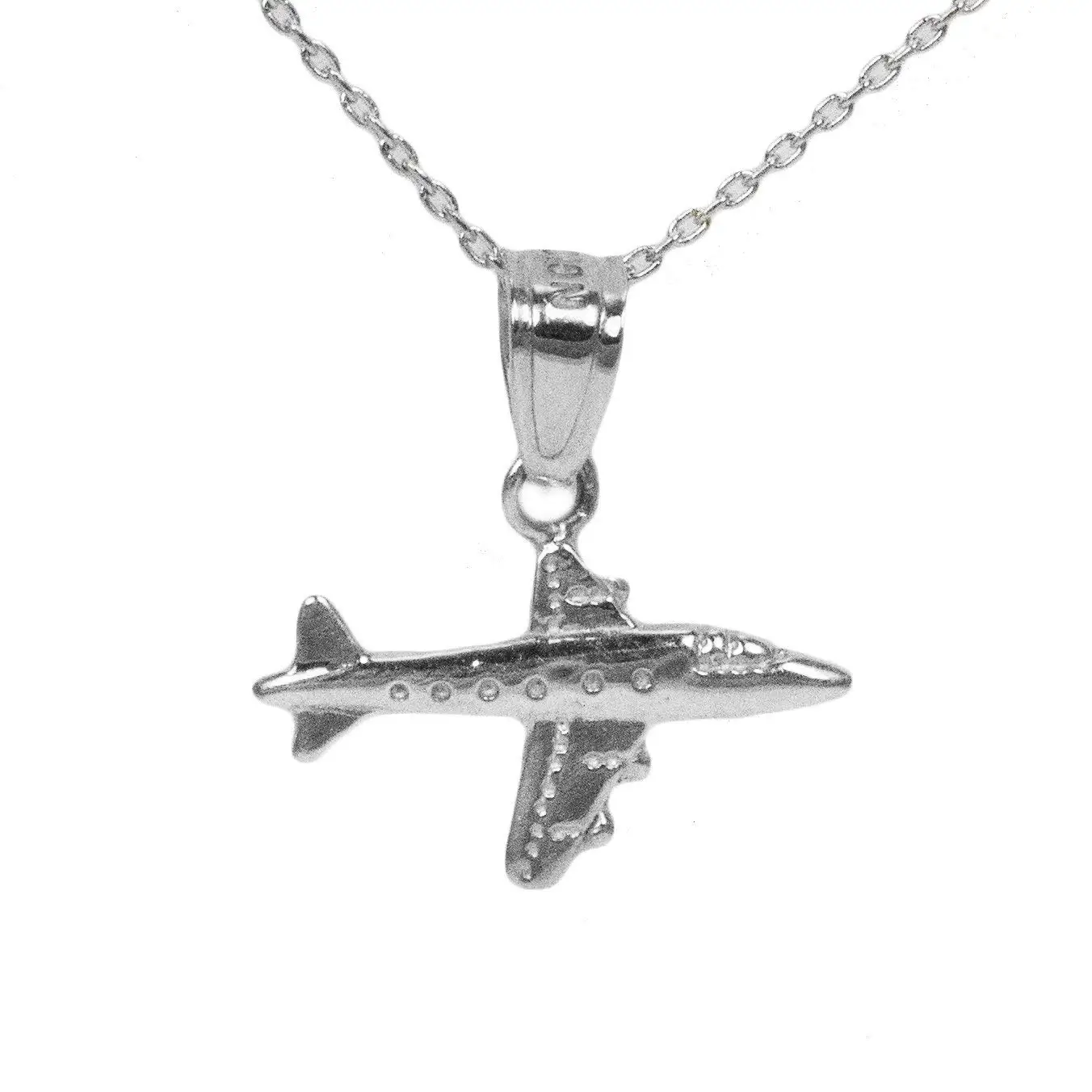 JewelsObsession Sterling Silver 21mm Airplane Charm w//Lobster Clasp