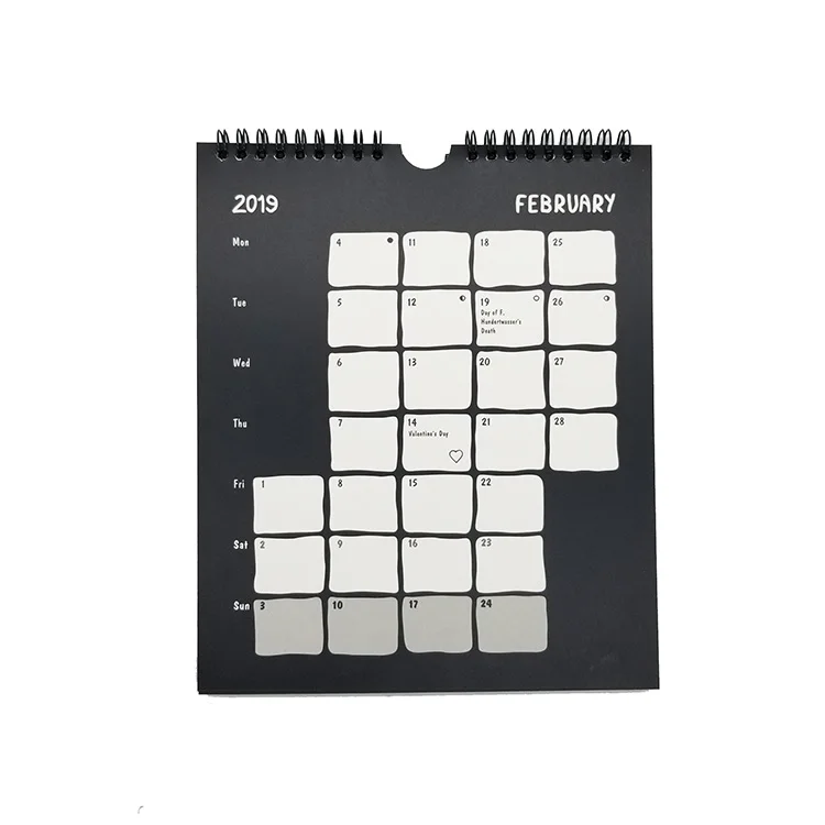 cardboard desk calendar