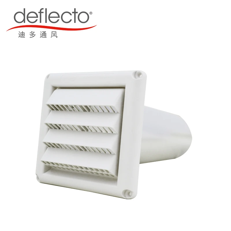 China Suppliers Plastic Louvered Vent Hood + Aluminum Wall Pipe Vent Kit