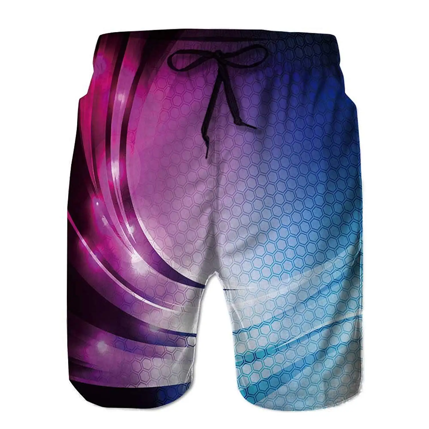 Panda Bear Head On Pink Background Toddler Little Boys Swim Trunks Quick Dry Water Swim Shorts Cool Sportwear with Pocket