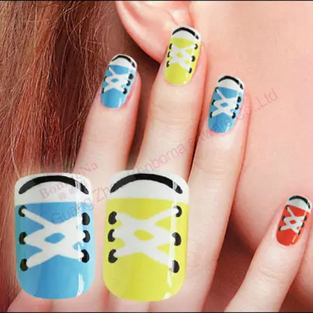 Sports Nail Art,Shoes Fake Nails False Nail Packaging With Glue - Buy