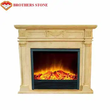 Brothers Stone Beige White Marble Fire Surround Marble Fireplaces