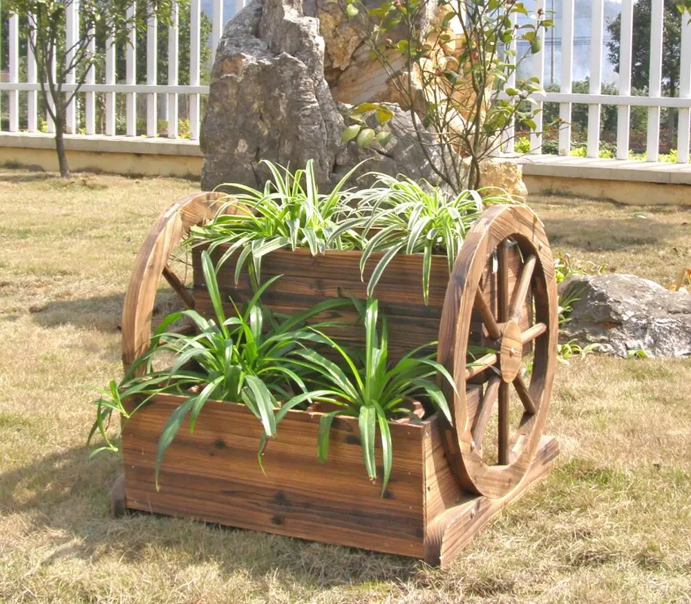 primrose wooden kitchen and garden herb planter flowerpot