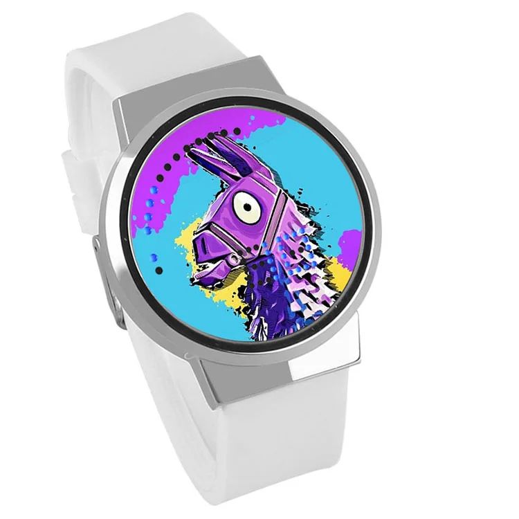 

Fortnite cartoon watch teenager party wrist Pattern Touch Control watches children Jewelry 63 colors Electronic LED watches, 3 styles * 21 colors