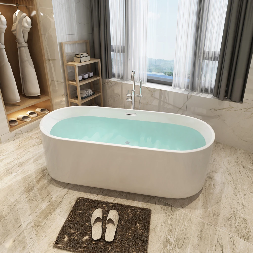 Waltmal 52 Inch Contemporary Acrylic Bathtub Indoor 1 Person Hot Tub ...