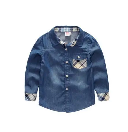 
Factory wholesale custom fancy cotton boys fashion children jeans shirt 