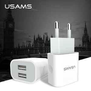 USAMS 5V 2.4A Dual USB Travel Charger EU & UK Plugs