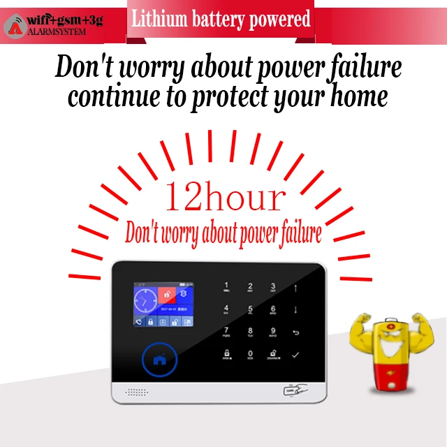 Intruder WIFI GSM Alarm System With 8 Kind of language TFT Touch Screen 3G Security Android IOS App support WIFI IP Camera