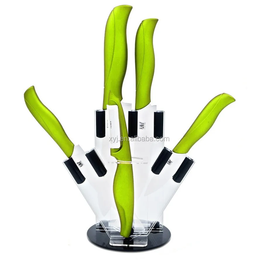 

Kitchen Cooking Slice Meat Vegetable Ceramic Tool Knife With Knives Holder Green Peeler, N/a