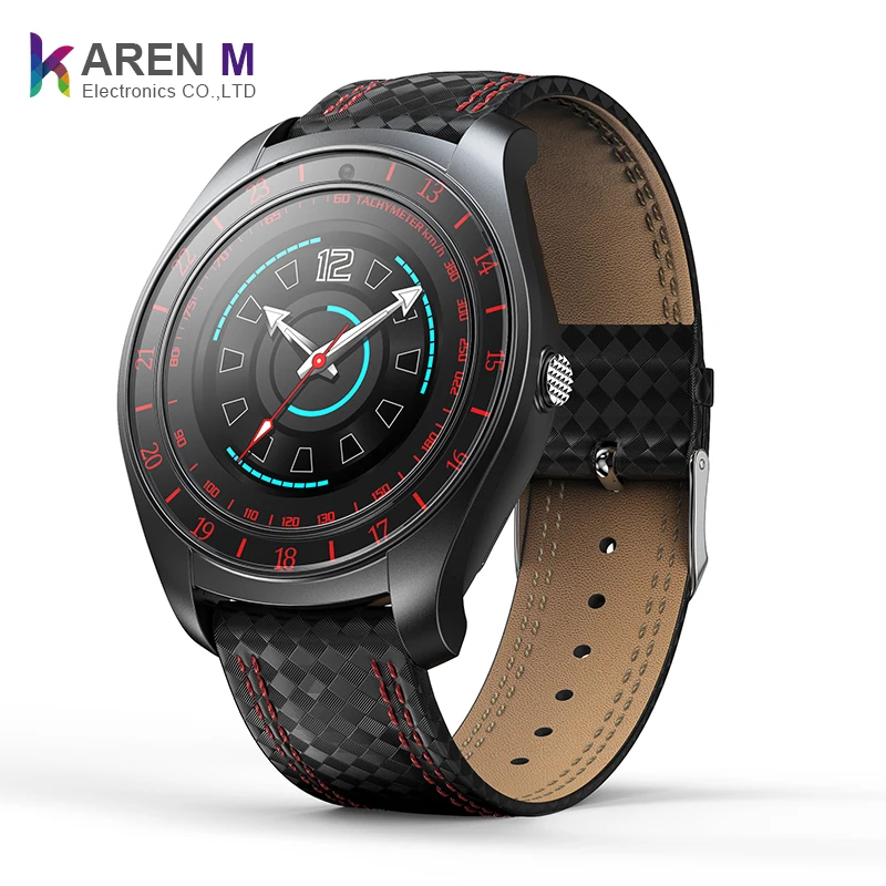 

New Products 2018 V10 Smart Mobile Watch circle display BT sim camera Smart Watch with Heart Rate Monitor for Android, Black/red/blue