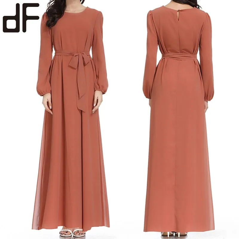 plain chiffon dress