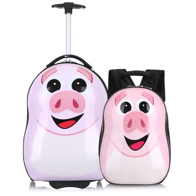 

young kids rolling 3d trolley school bag backpack