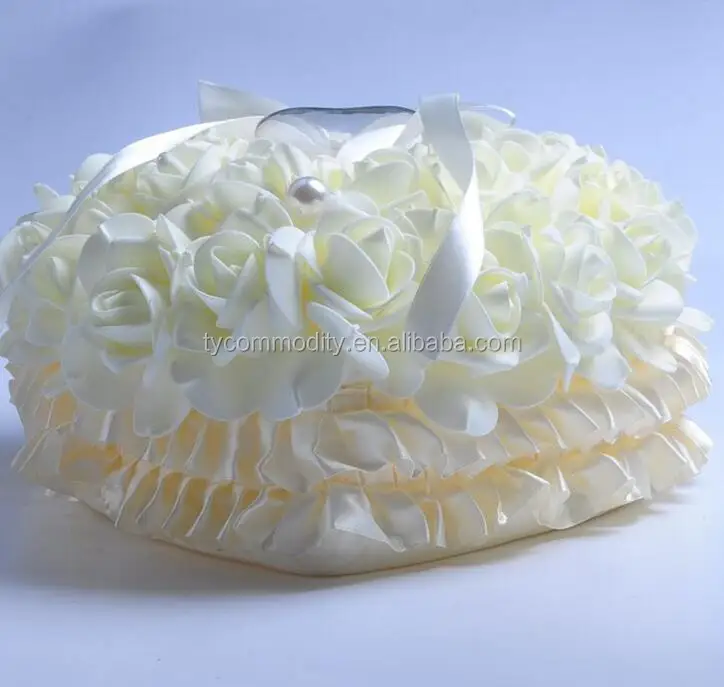 Wedding Satin Embroidered Ring Pillow Customized Wedding Ring