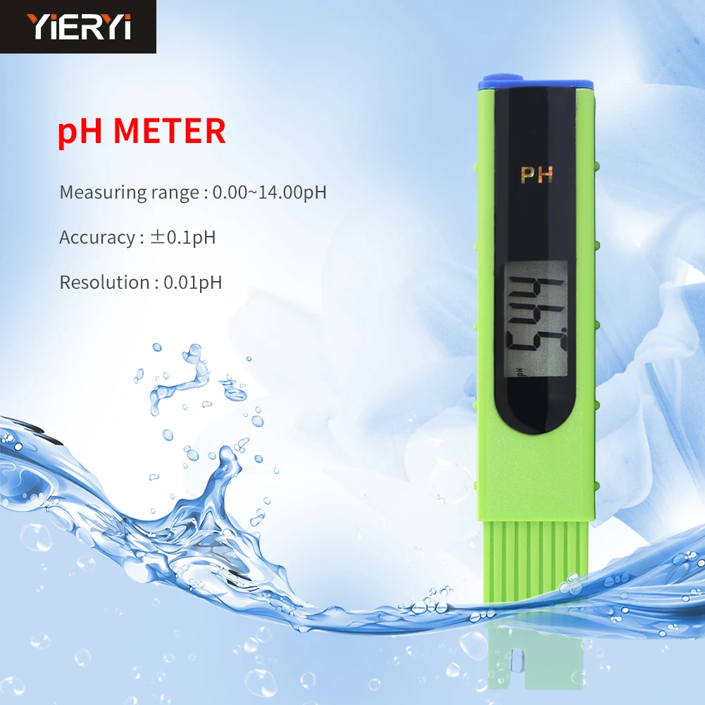 Yieryi Digital Ph Meter Water Quality Tester With 1.2 Inch Large Arc