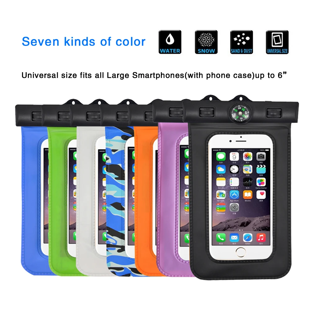 waterproof 6.0 inch phone cover pouch for swimming,surfing lovers