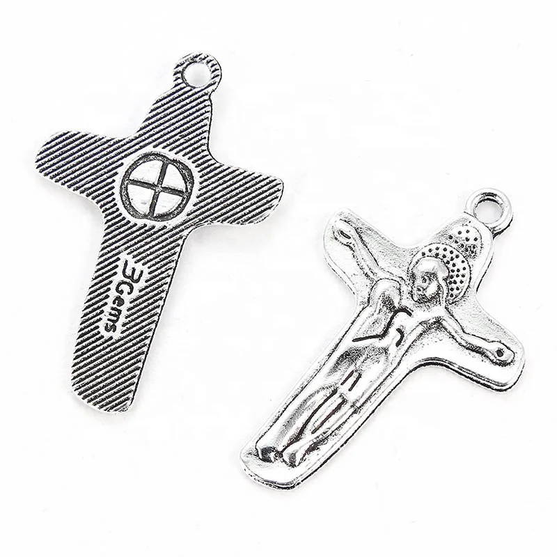 

New Raw crucifixion 34*22mm sacred holy Christianism Jesus prayer heaven god pendants, Ancient silver