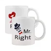 Couple Coffee Mug Mr Right and Mrs Right Couple Cup Novelty Gift Present Set of Mug for Valentine Day