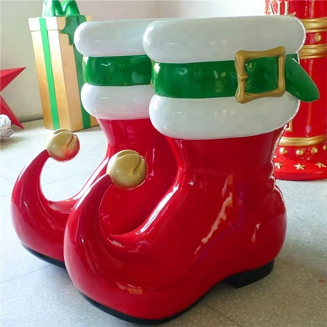 Christmas Fibregl Large Santa Boot For Ping Christmas Fibregl Large Santa Boot