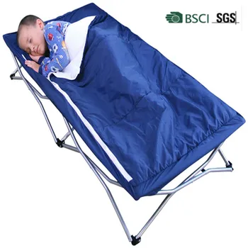 Folding Toddler Bed Portable Blue Cot For Sleepovers,Camping And ...