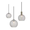 Modernism Design Clear Glass Ball Chandelier with Square Pattern for Living Room