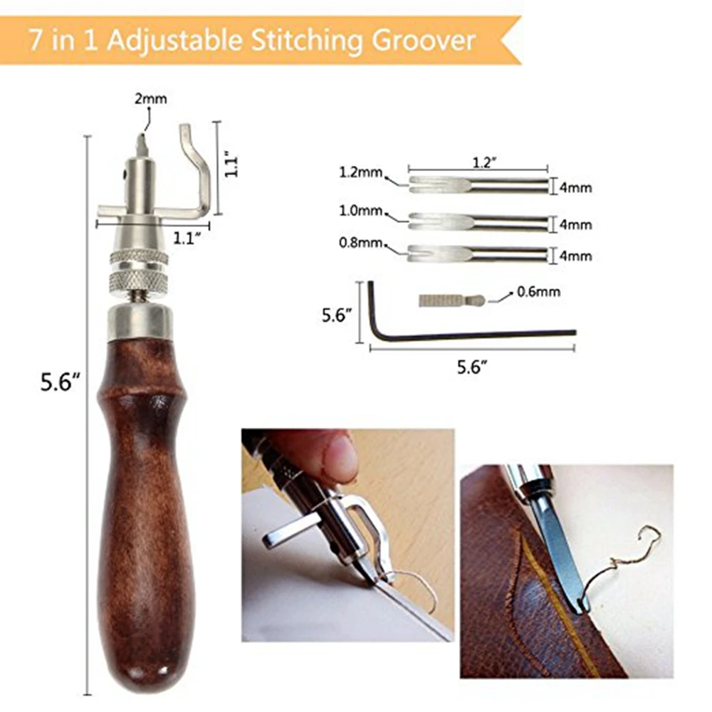 34 Pcs Leather Craft Stamping Tools With Adjustable Swivel Knife