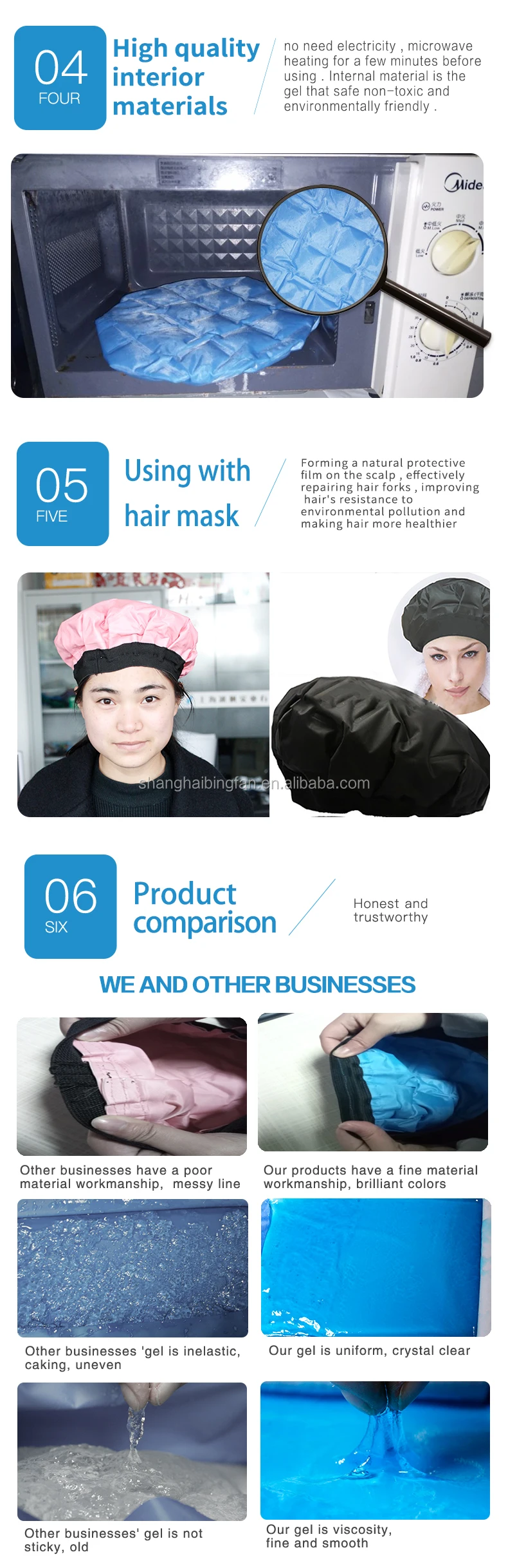 No Electricity Microwave Gel Pad Hair Heating Cap Comfortable Deep