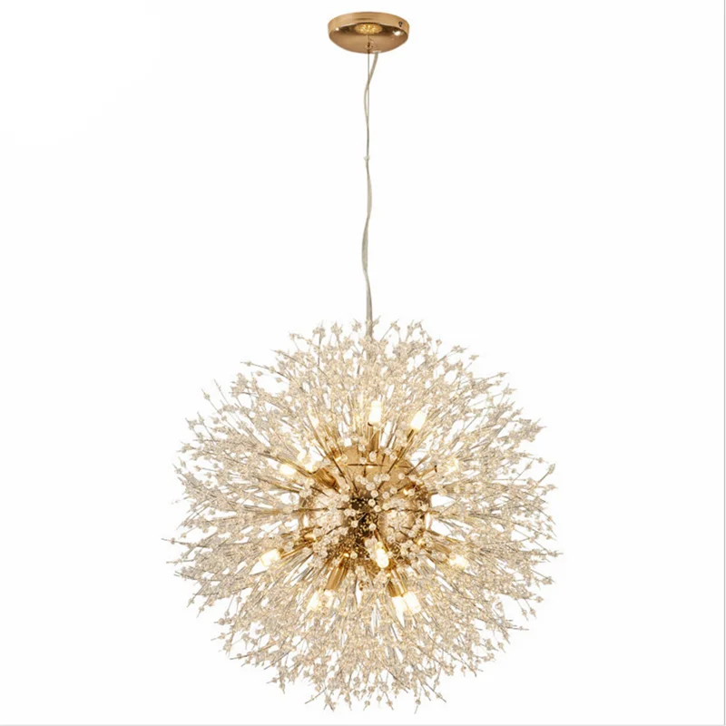 
Modern Crystal Dandelion Pendant Light LED Flower Chandelier 