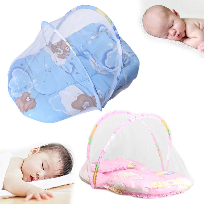 Baby Mosquito Insect Cradle Bed Netting Canopy Cushion Mattress for Infant LD789