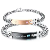 

Various styles Fashion love token bracelet couples engagement wedding stainless steel bracelet for women and men true love