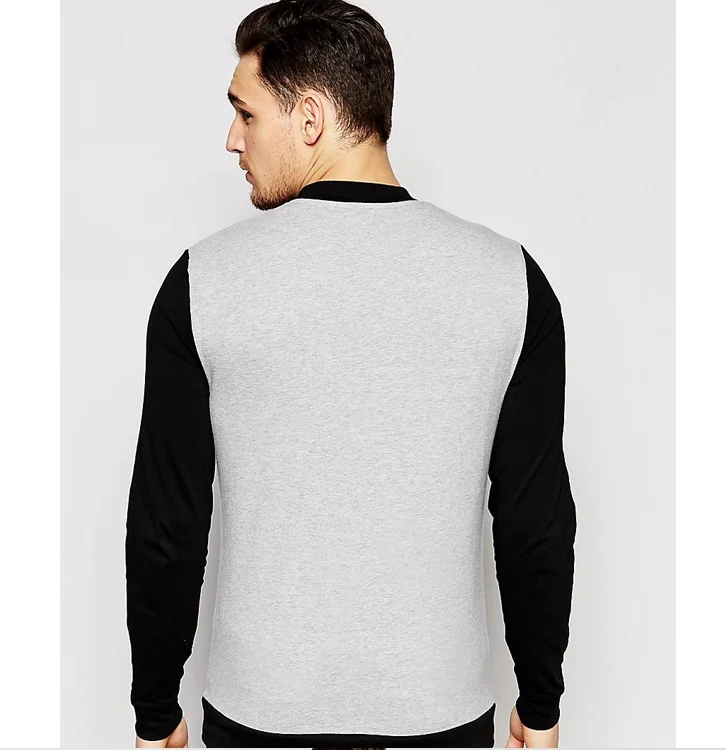 Vneck Men Fitted Back& Gray Combination Zip Up Sweatshirts Without