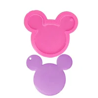 

S520 Shiny keychains mould glossy silicone mold Cartoon mouse head key ring mold for key chain