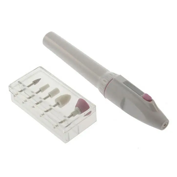 

Mini Battery Pen-shaped Polish Electric Nail Drill Machine Kits, White