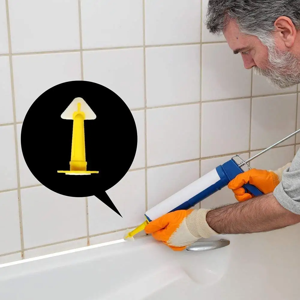 
3 Pieces Caulking Tool Kit,Yellow Silicone Sealant Finishing and Replace Removal Tool with a Caulk Nozzle 