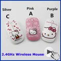 2 4Ghz Ultra Thin Slim Women Wireless Optical Mouse Sem Fio Mini Pink Hello Kitty Mice