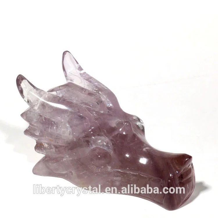 
Natural Amethyst Dragon Skulls Hand Carved Healing Figurine 