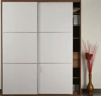 White Melamined 2 Sliding Doors Wardrobe Door Laminate Design