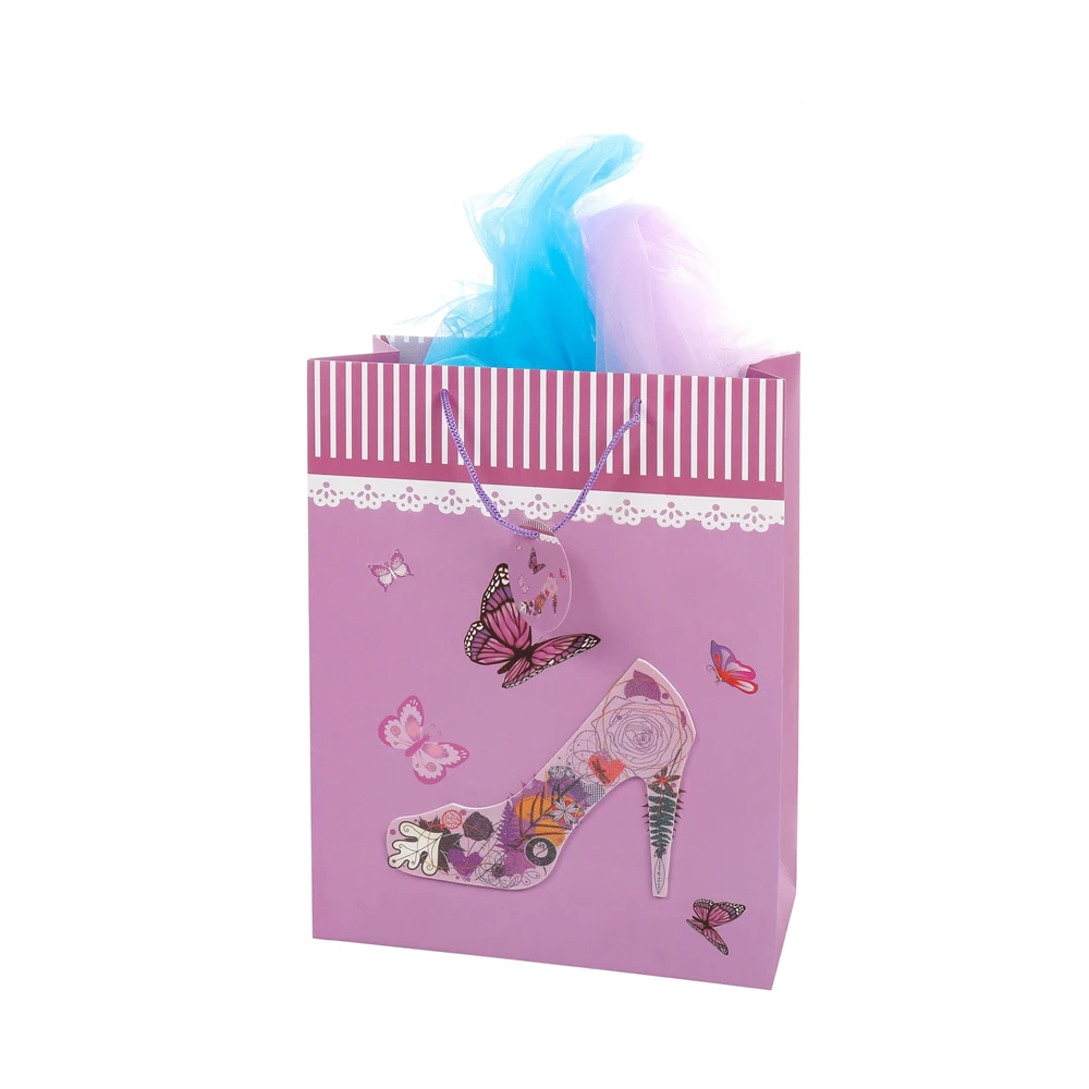 2019 Wholesale Custom Printing Girls Cheapest Pink Gift Handmade Shopping Paper Bags