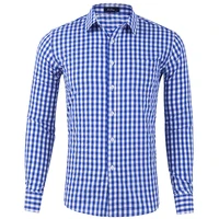 

Stock Wholesale Men's Classic Dress Shirt Casual Shirt for Men Long Sleeve Plaid Cotton Shirts