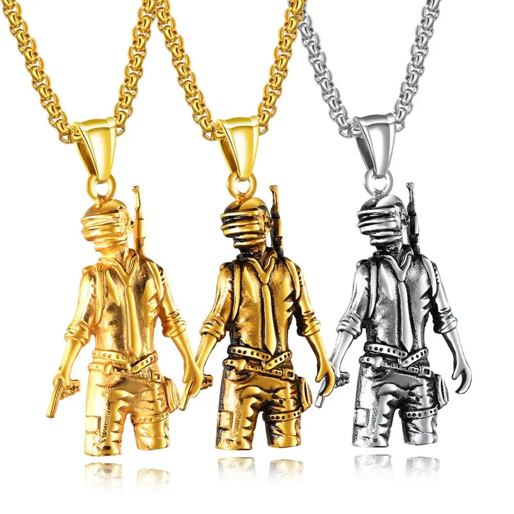 

Personalized Chicken Pendant Punk Rock Tide Men's Jewelry Game Character Titanium Steel Necklace